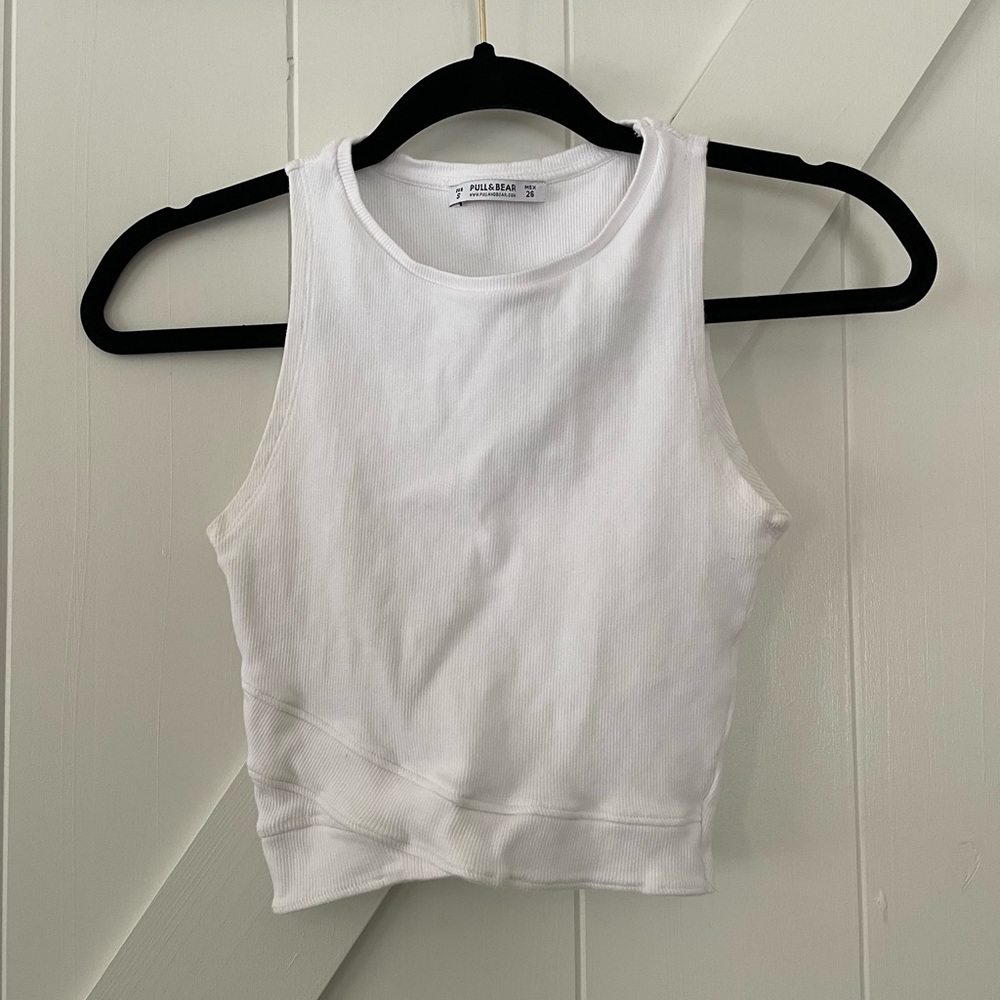 Pull&Bear crop top white